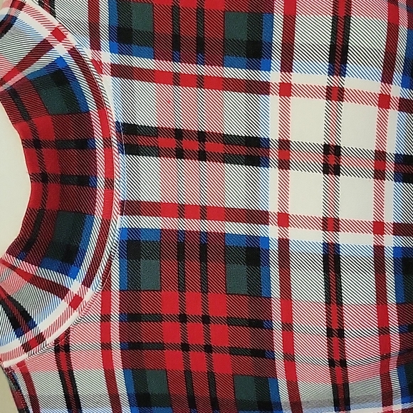 LANDS' END RED PLAID PULLOVER.....LARGE - Picture 4 of 10